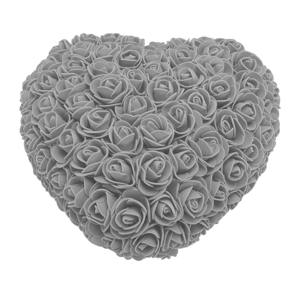 Пенопластовые искусственные розы ручной работы, романтические декоративные розы в форме сердца со светодиодной гирляндой для спальни, свадьбы, серые