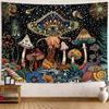 Hippie Mushroom Tapestry Psychedelic Eyes Tapestries Trippy Sea Peacock Bohemian Wall Hanging Decor Abstract Ocean Beach Towel