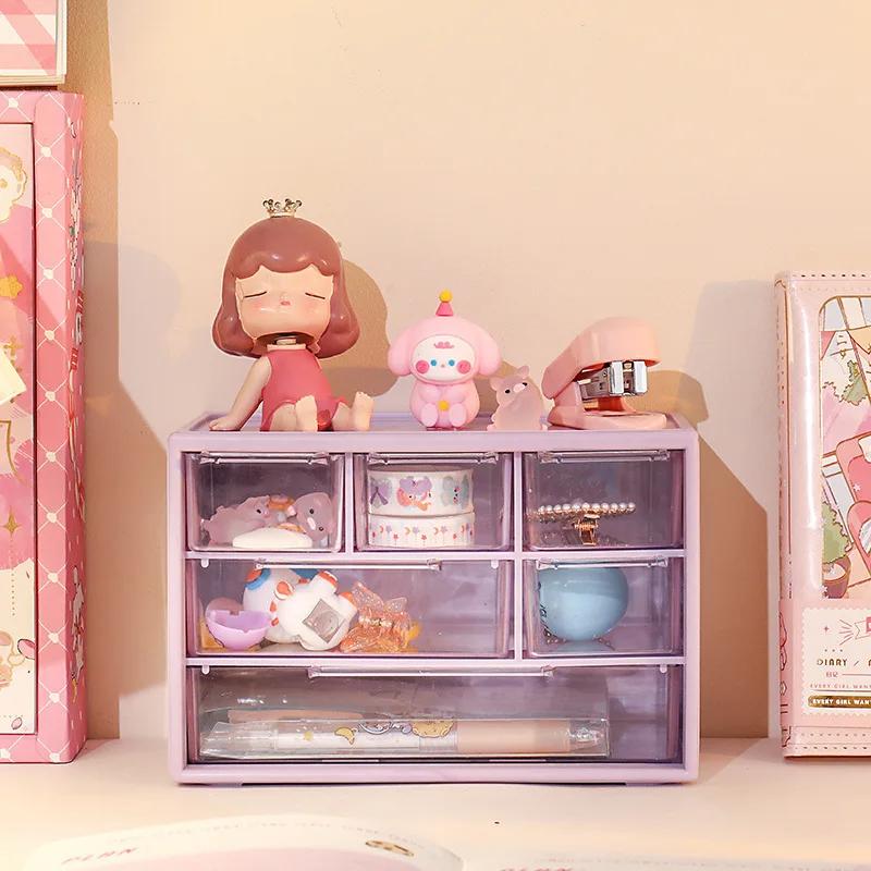 Ящик для хранения из шести сеток, ящик для хранения большой емкости, ящик для хранения косметических канцелярских принадлежностей