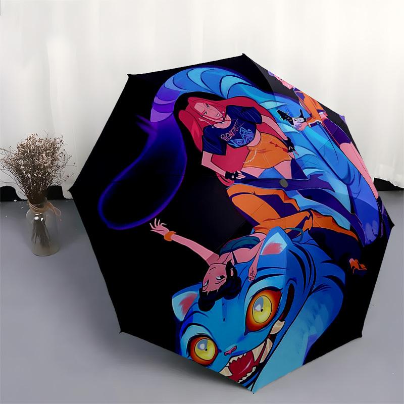 1pc Outdoor Umbrella with Steven Universe Characters - Automatic Opening/Closing, Portable 3-Fold Design, 8-Rib Frame - Perfect Gift for Fans, Tr