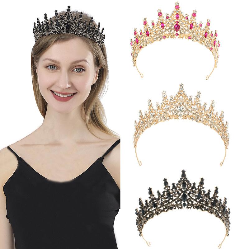 Crown Headdress Birthday Headband Queen Bride Alloy Hair Accessories Party Crown Rhinestone