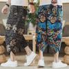Men's Chinese Style Cropped Beach Pants - Trendy Large Size Thai Carrot Shorts