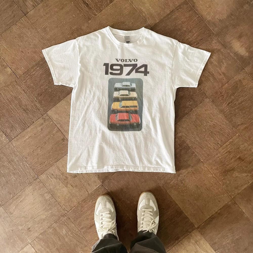 Винтажная футболка Volvo 1974 года, маркетинговая кампания, футболка в эстетике секонд-хенда 70-х, унисекс