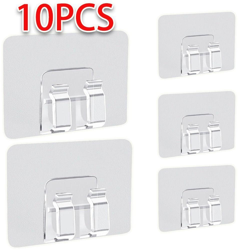 10PCS Wall-mounted Buckle Hook Multipurpose Strong Waterproof Clip Hooks