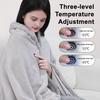 USB Heated Shawl Blanket 2-in-1 Wearable Electric Wrap with Zipper Quick Heat Wireless Heating