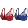 Women's Lace Bra Embroidery Floral Bralette Underwire Minimizer Bras Unlined 3/4 Cups Bra Non-Padded Plus Size Bra Sexy Push Up Brassiere