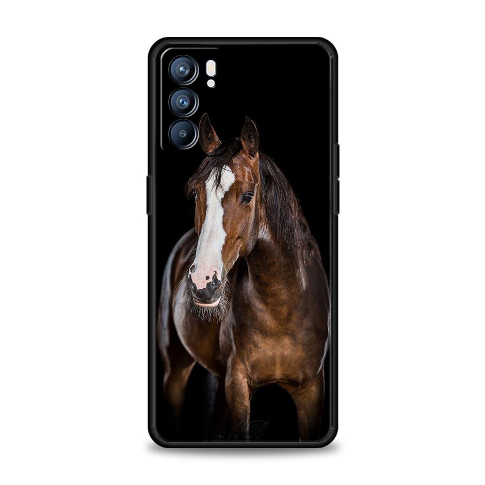 Чехол для телефона с изображением животного Лошадь для Oppo A17 A31 A54 A57 A78 A79 A98 Find X5 X6 Reno 6 7 8 10 11 12 13 F Pro 5G Мягкий ТПУ Чехол Funda Сумка
