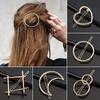 New Metal Geometric Love Heart Hair Clip Elegant Round Barrette for Women Girls Sweet Gold Hairpins Barrettes Hair Accessories