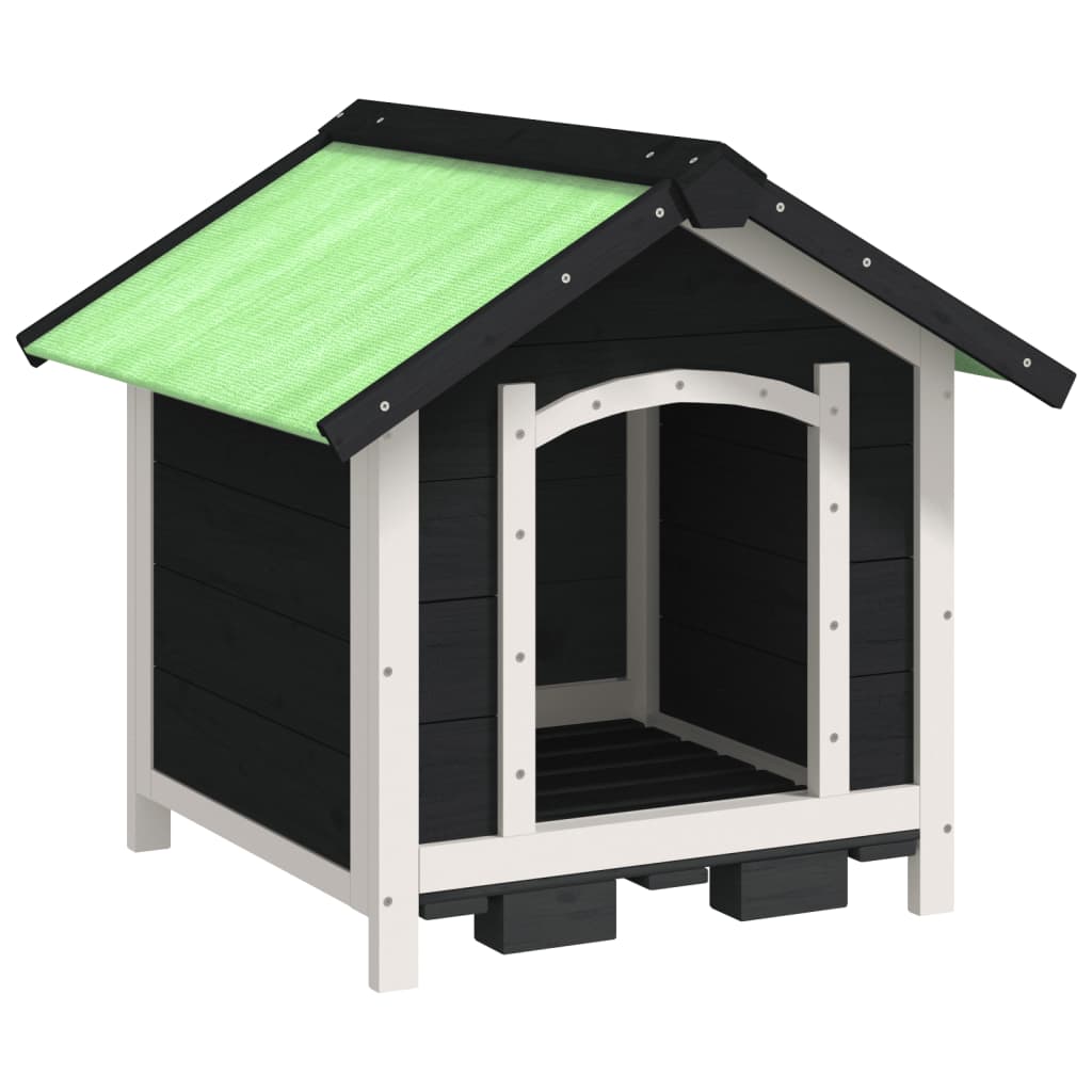 Dog House Gray 65x65x61.5 cm Solid Pine Wood