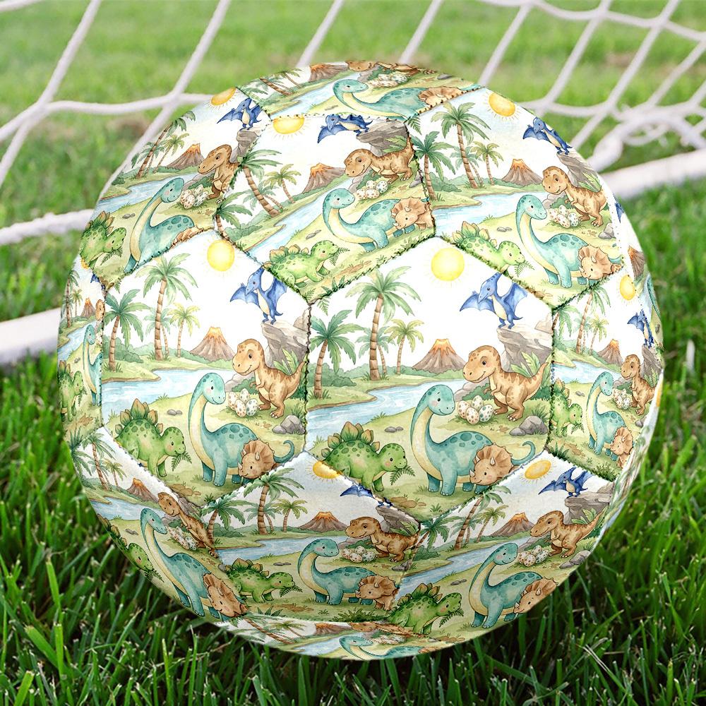 1pc Dinosaur Adventure Scene Theme Soccer Ball Football, Size 5, Lightweight PVC, Outdoor Training Soccer Ball,Gift c6581