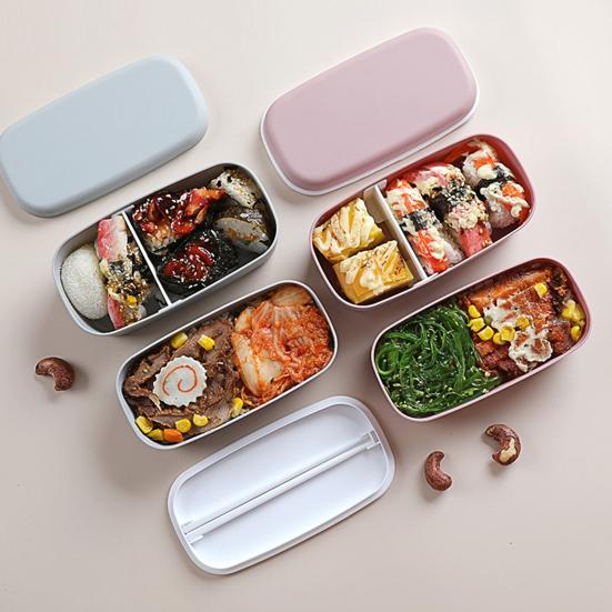 1 Set Bento Box Heat Resistant Leakproof Plastic Sushi Dessert Food Storage Box