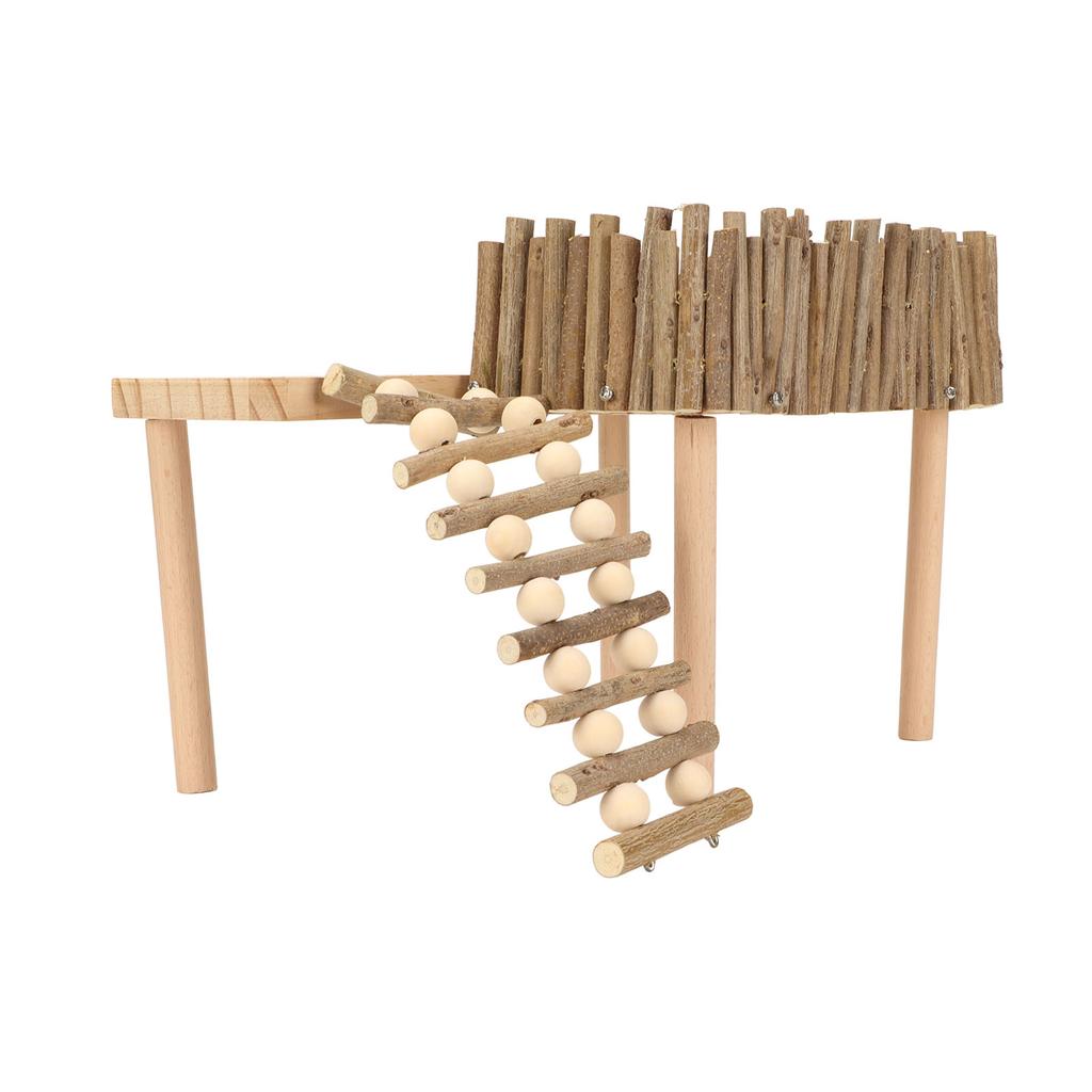 Hamster Climb Platform Decorative Wooden Small Pet Activity Playground with Ladder for Golden Bear