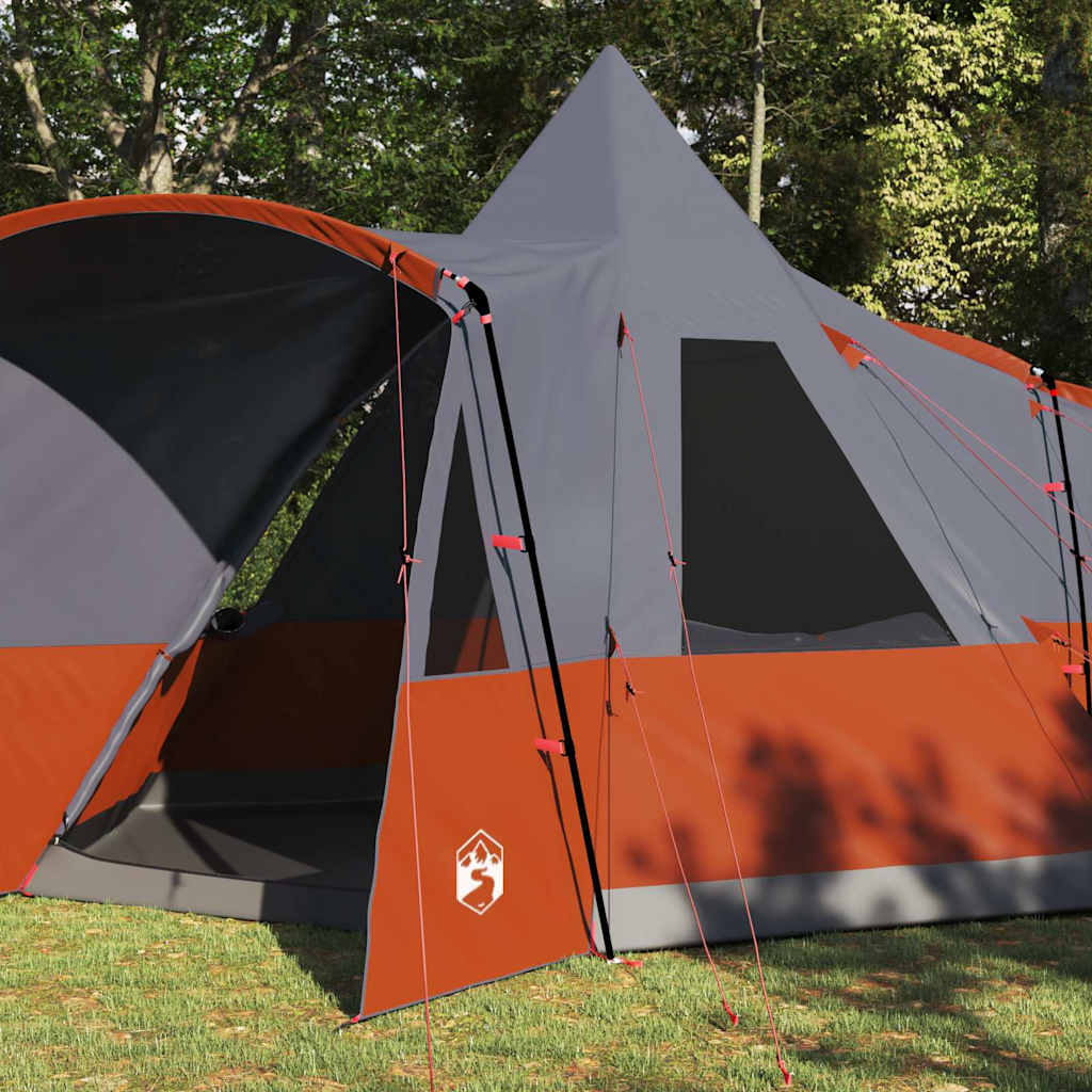 Teepee Tent for 8 Persons Gray and Orange 720 x 465 x 295 cm