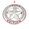 3D Металлическая наклейка на автомобиль TEXAS EDITION Логотип Звезда Эмблема Значок Автостайлинг Боковая наклейка на заднюю часть для Wr/angler Libe/rty Gra/nd C/herokee