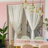 White Lace Wave Door Curtain Bedroom Pastoral Small Curtain Partition Short Curtain Free Punching Bay Window Half Curtain