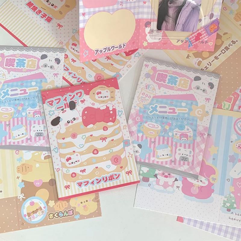 10 шт. корейские милые Kpop 3-дюймовые фотокарточки с обратной стороной, складные держатели для карт, фиксирующие декоративную бумажную доску, упаковочный материал своими руками