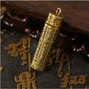 Brass Openable Cylindrical box Necklace Pendant Travel Pill Case Pill Box Buddhist Pendant