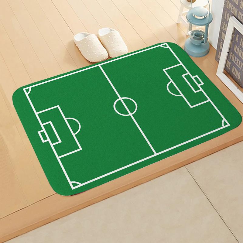 VIKAMA Football Pitch Doormat Stain-Resistant & Non-Slip Entrance Hallway Mat Bedroom Entrance Rug Bedside Carpet Home Decor