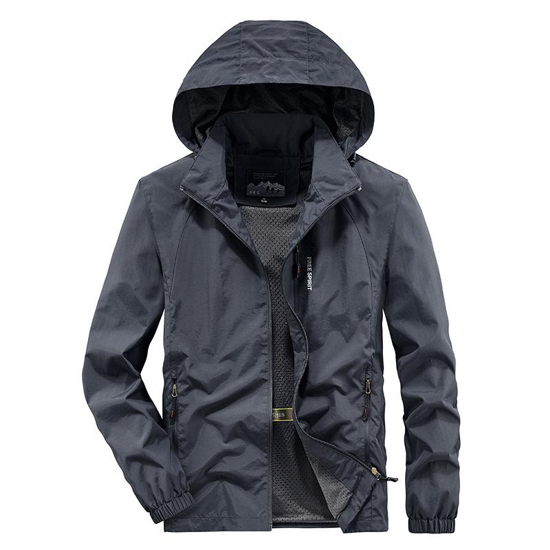 Весенне-осенняя куртка мужская тонкая повседневная куртка молодежная свободная спортивная куртка большого размера с капюшоном