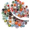 10pcs/lot 8 10 12mm Colored Faceted Lampwork Beads Flower Pattern Loose Spacer Abacus Glass Bead For DIY Charms Bracelet Earring