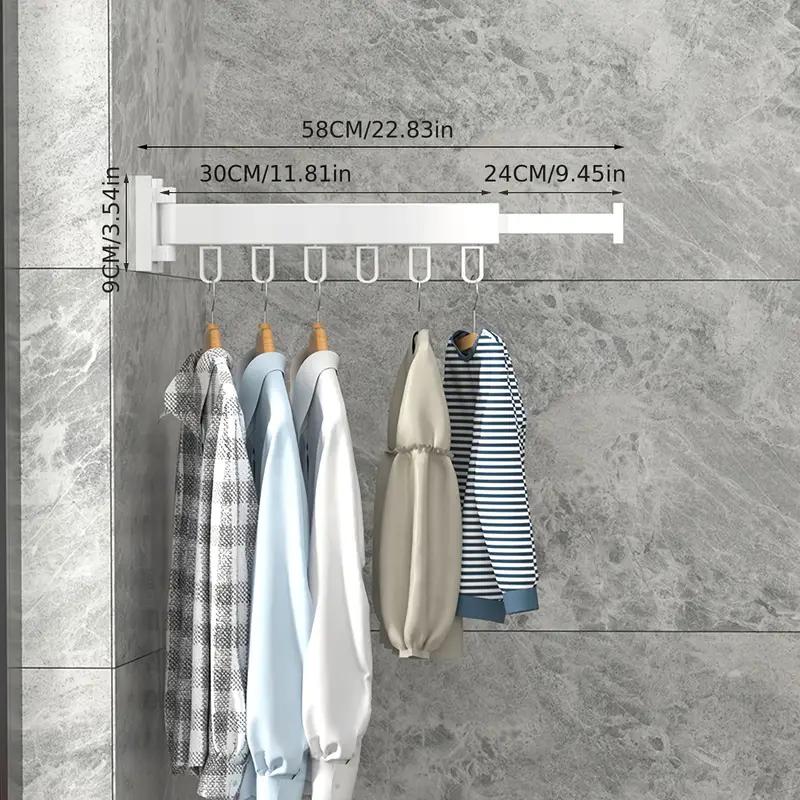 Складная вешалка для одежды, выдвижная сушилка для одежды, экономящая место, настенное крепление для белья, вешалка для одежды