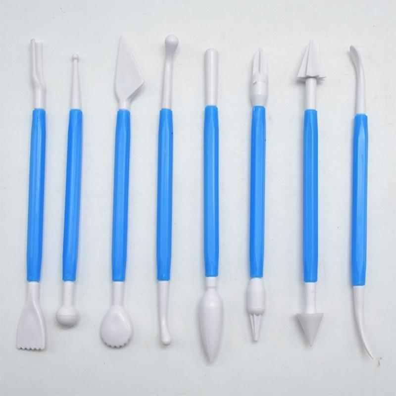 8Pcs Plastic Cake Sculpture Pen Fondant Sculpting Tool Cake Scraper Enduring X3UC