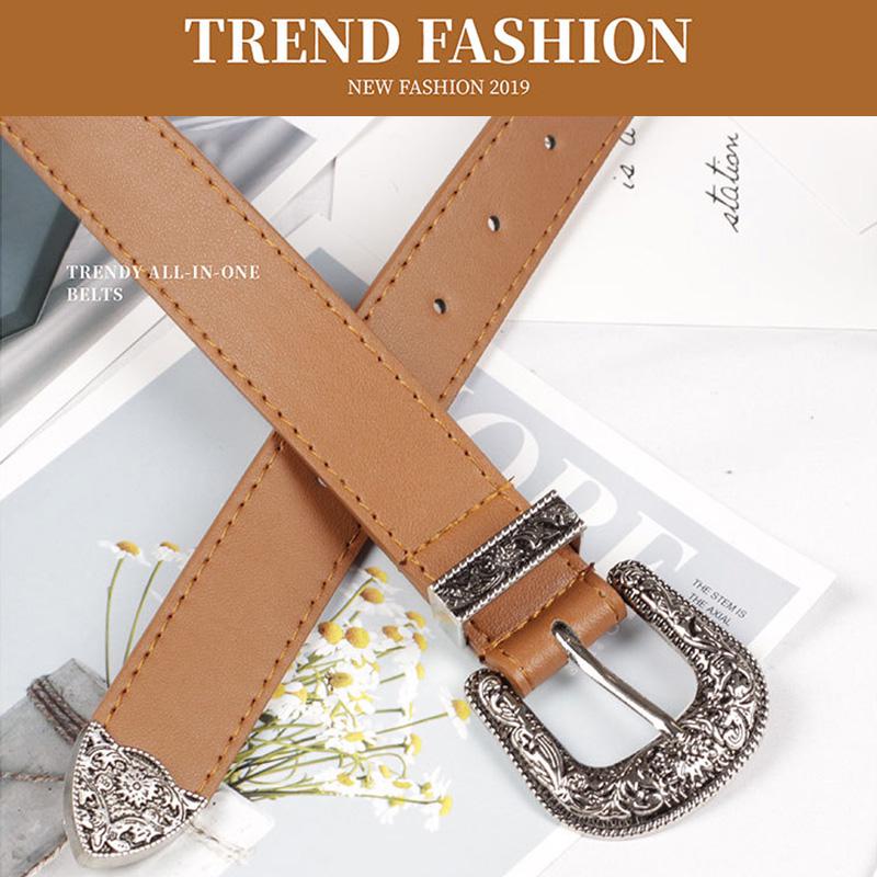 Женский винтажный ремень с металлической пряжкой