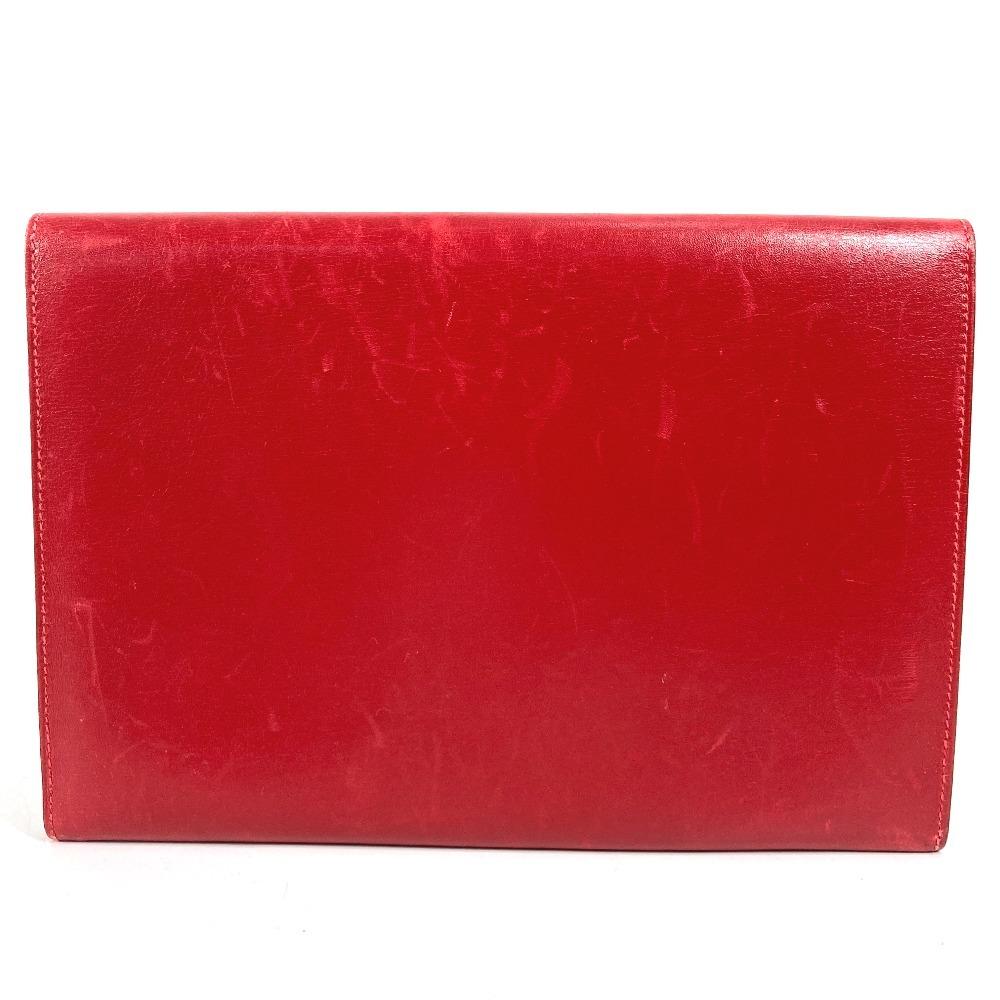 HERMES H logo vintage Pochette Rio Pochette Rio Clutch bag bag pouch Leather Red