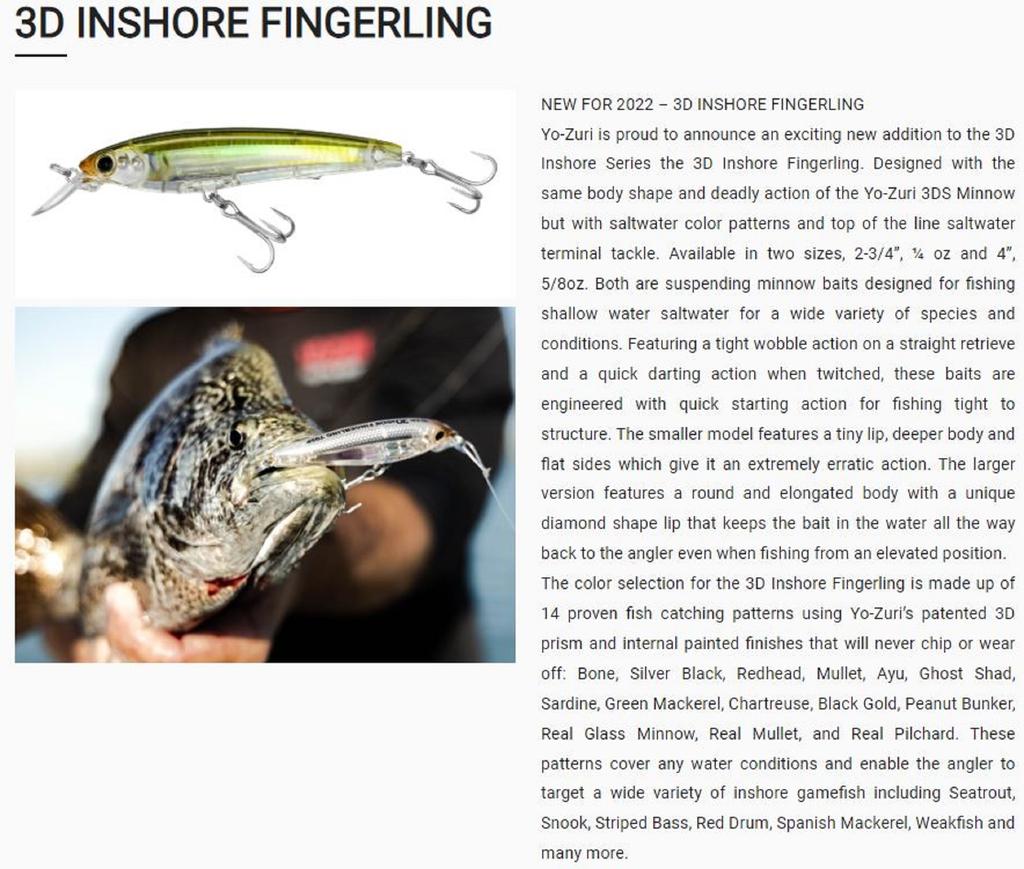 Yo Zuri Duel 3D Inshore Fingerling 100SP Suspend Lure R1410-PSCL (5556)