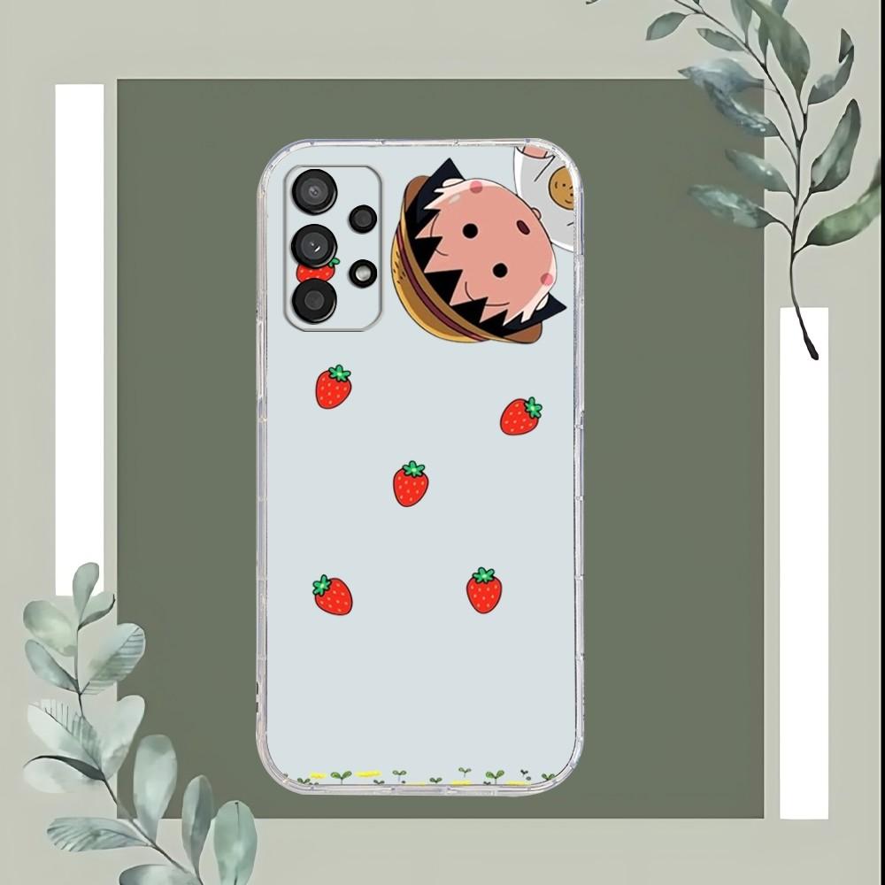 Cartoon Chibi Maruko Chan Phone Case For Samsung Galaxy A52 A12 A51 S21 Edge S22ULTRA S23 S20LITE Plus Ultra Transparent Cover
