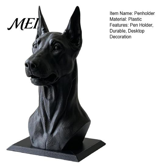 Doberman Dog Gift Shape Pen Holder, Creative Plastic Stationery Organizer, Pencil Cup 3D Print Office Desktop Decoration, for Workstation Holder