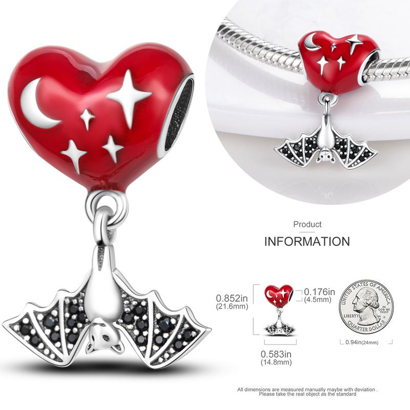 Copper Charms Luminous Pumpkin Skull Beads For Dangle Diy Gift Halloween Series Charms