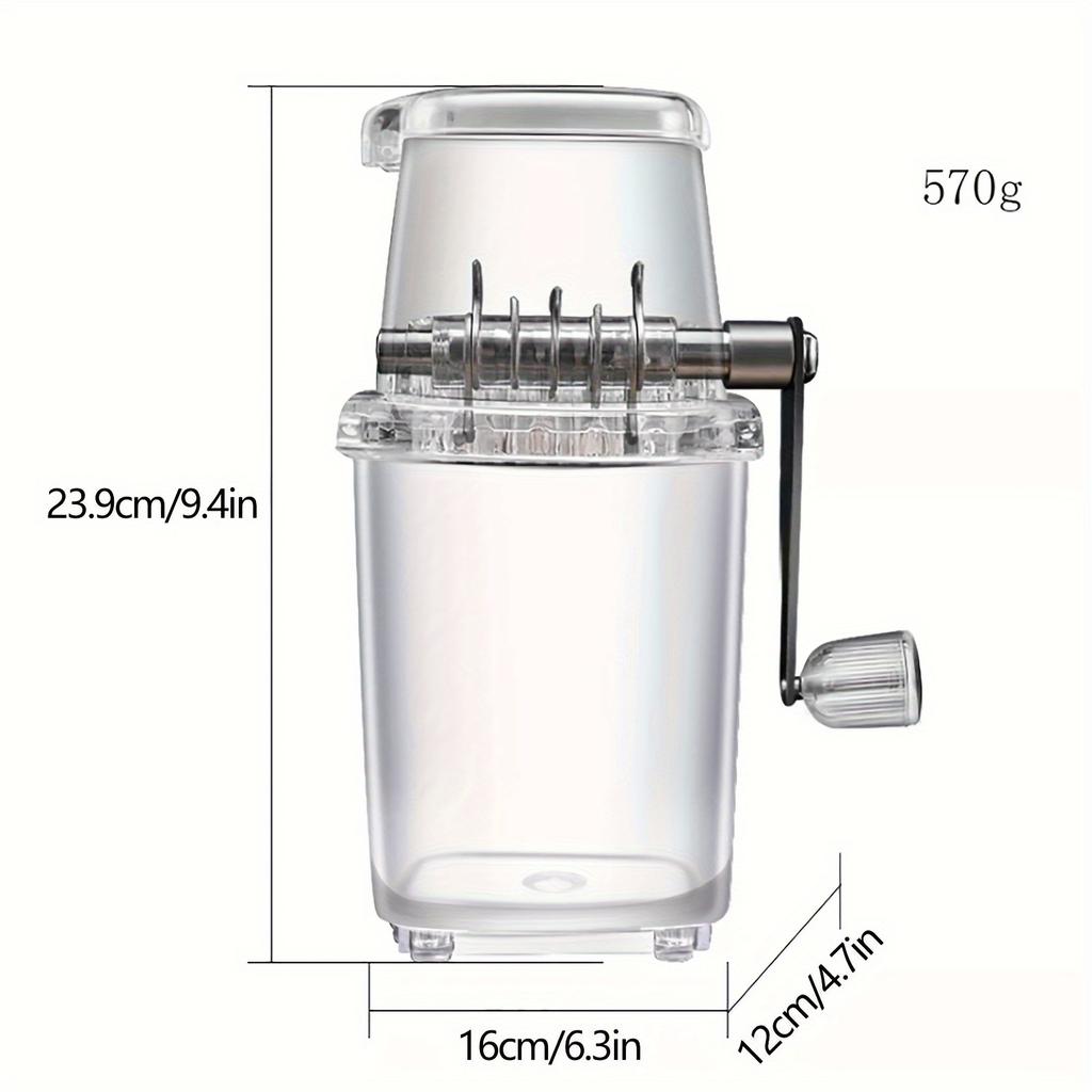 Manual Ice Crusher Tabletop Snow Cone Ice Shaving Machine Hand Crank Household