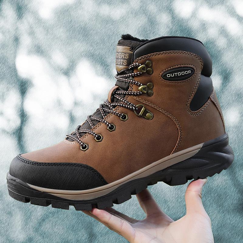 Зимние ботинки мужские кожаные повседневные туфли для кемпинга на открытом воздухе водонепроницаемые рабочие инструменты мужские ботинки кроссовки Botas