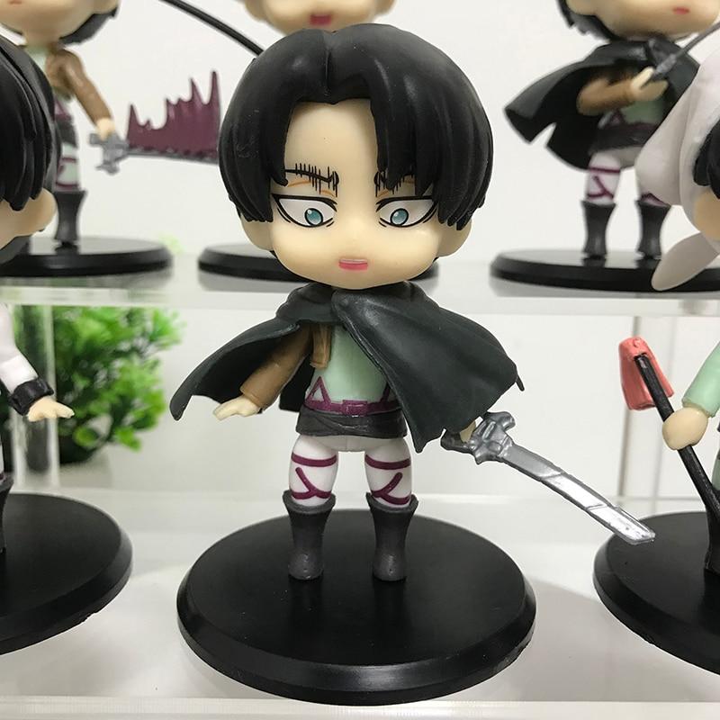 Attack On Titan Anime Figure Toys Levi Mikasa Ackerman Action Figure Eren Jager Armin Arlert Figurine Model Doll Toys