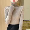 Women's High-Neck Slim-Fit Knit Sweater - 2024 Autumn/Winter Korean Style