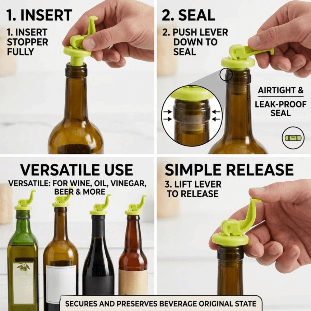 2pcs Silicone Wine Bottle Stopper Air-tight Seal Bottle Vacuum Stopper Beverage Stopper Plug Bar