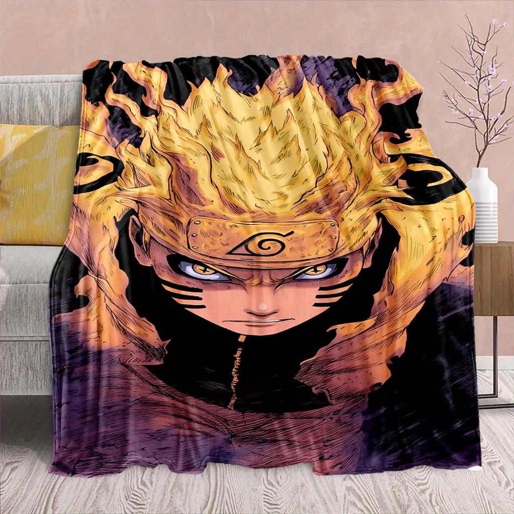 Naruto Anime Flannel Blanket - Soft Warm Perfect for Sofa, Bedding Camping Travel Office Home Decor -QJY