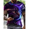 New 3D Cat Print T-Shirt Summer Outdoor Men's Short Sleeved Tee Fashion Round Neck Men's Tops Casual Oversized Men's Clothing