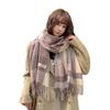 New Autumn and Winter Scottish Style Extra Long Wool Warm Outer Fringed Shawl Soft Plaid Scarf for Women