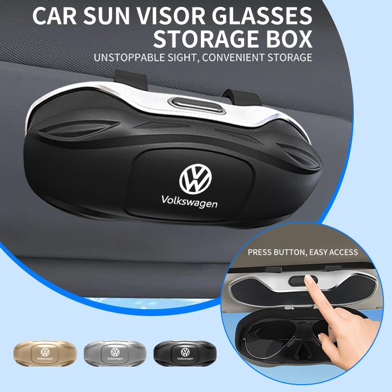 Car Glasses Case Sunglasses Storage Box Auto Interior Accessories For VW GTI Polo Passat Scirocco Golf Tiguan T-ROC Touareg zk4