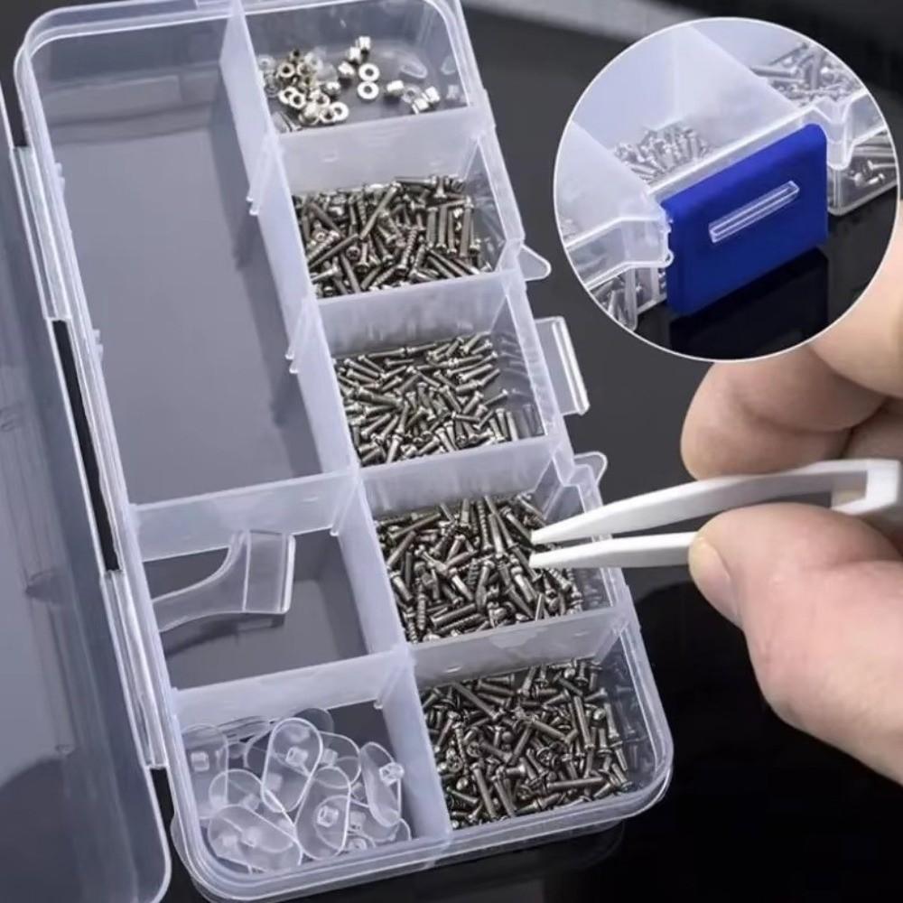 500 Pcs Portable Glasses Repair Tool Kit Anti Slip Cover Nose Support Eyeglasses Frames Maintenance Metal Tweezers