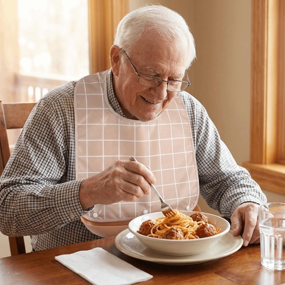 Waterproof Adult Bib Washable Eating Smock Comfortable Elderly Bib Messy Eating
