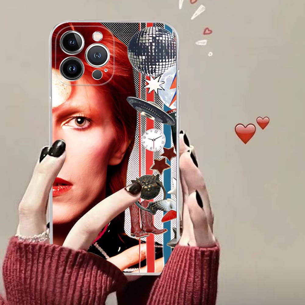 Классический чехол для телефона D-DavidS Singer B-BowieS Для IPhone 11 13 16 12 17 14 15 Pro Max Plus Мягкая прозрачная задняя крышка Coque
