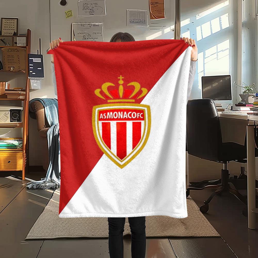 1Pc AS Monaco Print Flannel Blanket High Quality Warm Comfortable Cover for All Seasons Perfect for Gifts Home Decor