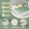 Modern Minimalist Bed Frame, 140x200 cm, Beige, Dutch Velvet Fabric, Low-Profile Base. Excludes Gas Lift Mechanism, Headboard, and Mattress.