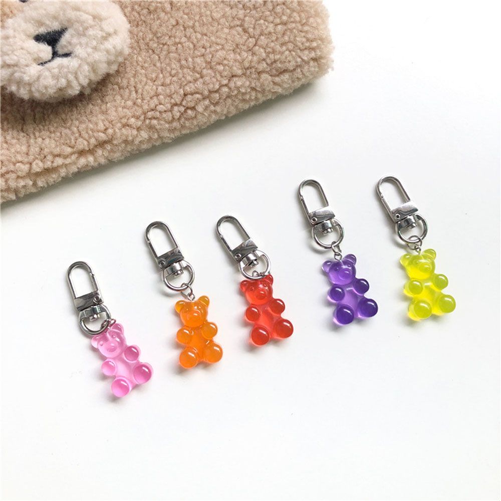 Lover Charm Gummy Bear Earphone Cover Candy Color Key Ring Jewelry Fashion Accessories Key Chain