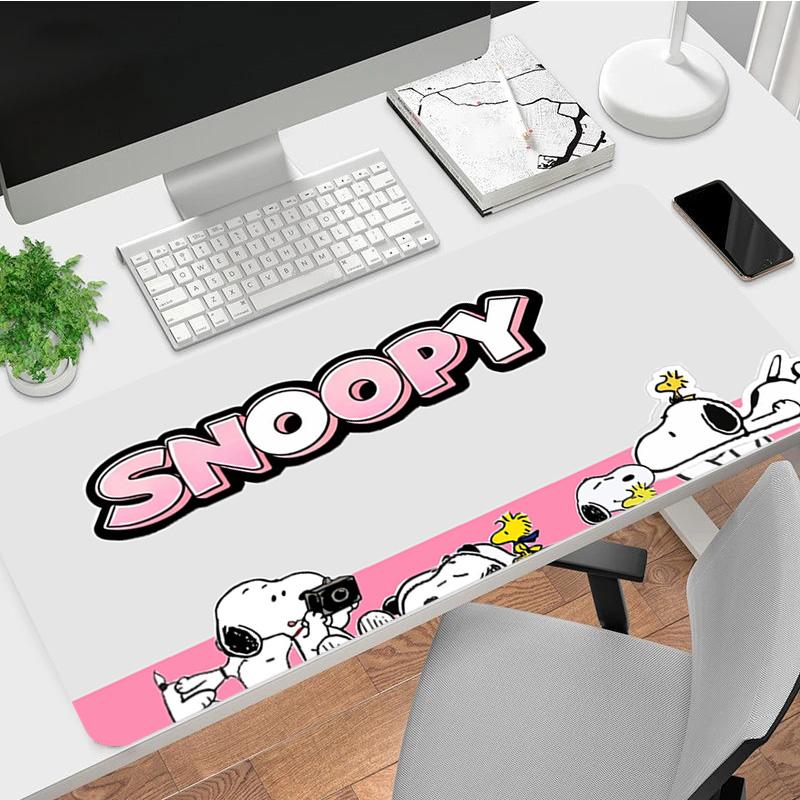 Snoopy Friends Xl Gaming Mouse Pad Nonslip Rubber Base Stitched Edge Waterproof Desk Mat For Pc Laptop Gamer Office Computer Accessories C929868