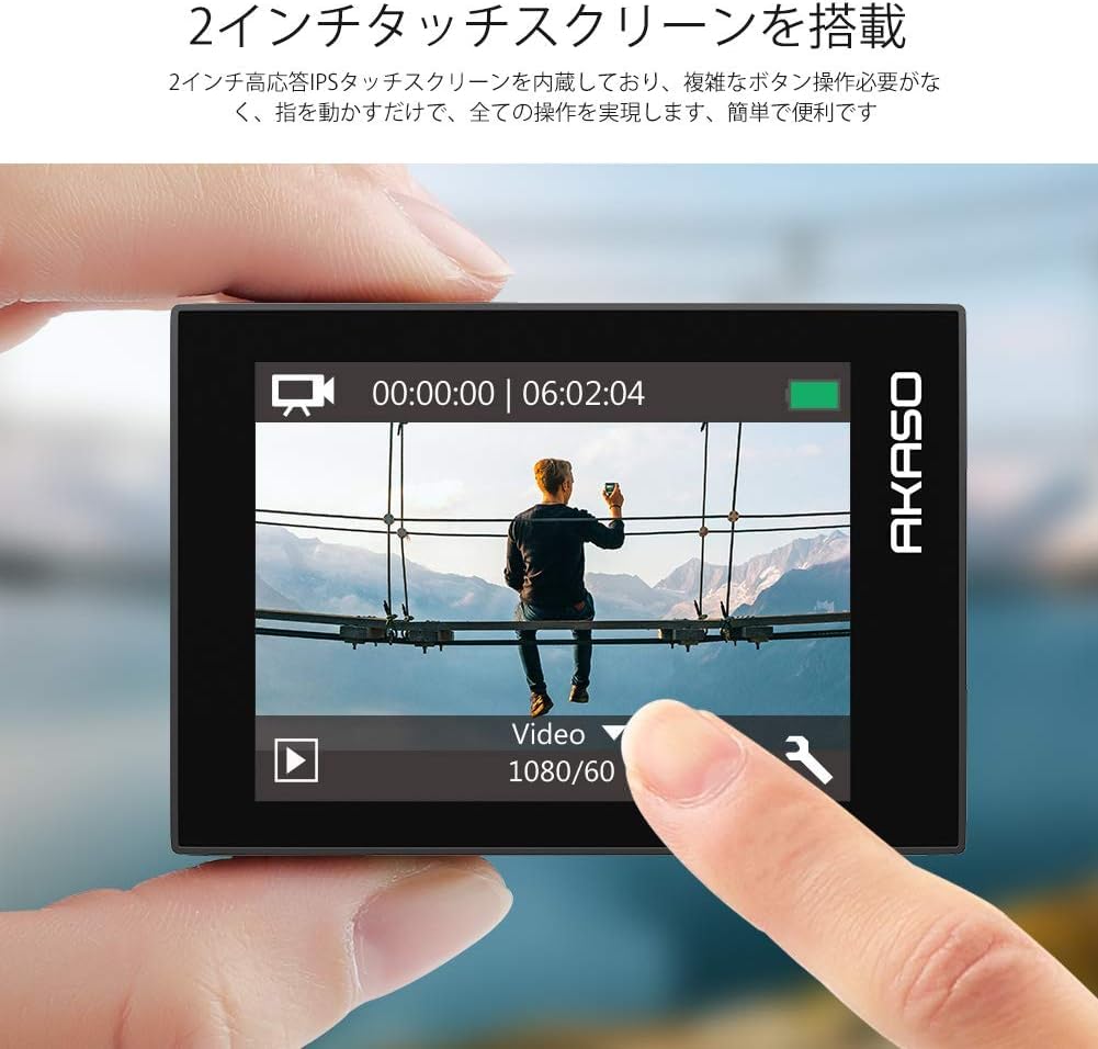 Экшн-камера AKASO EK7000 Pro 4K 20 мегапикселей 128 ГБ SD-карта в комплекте Сенсорная панель Совместимость с внешним микрофоном Стабилизатор изображения WIFI Широкоугольный