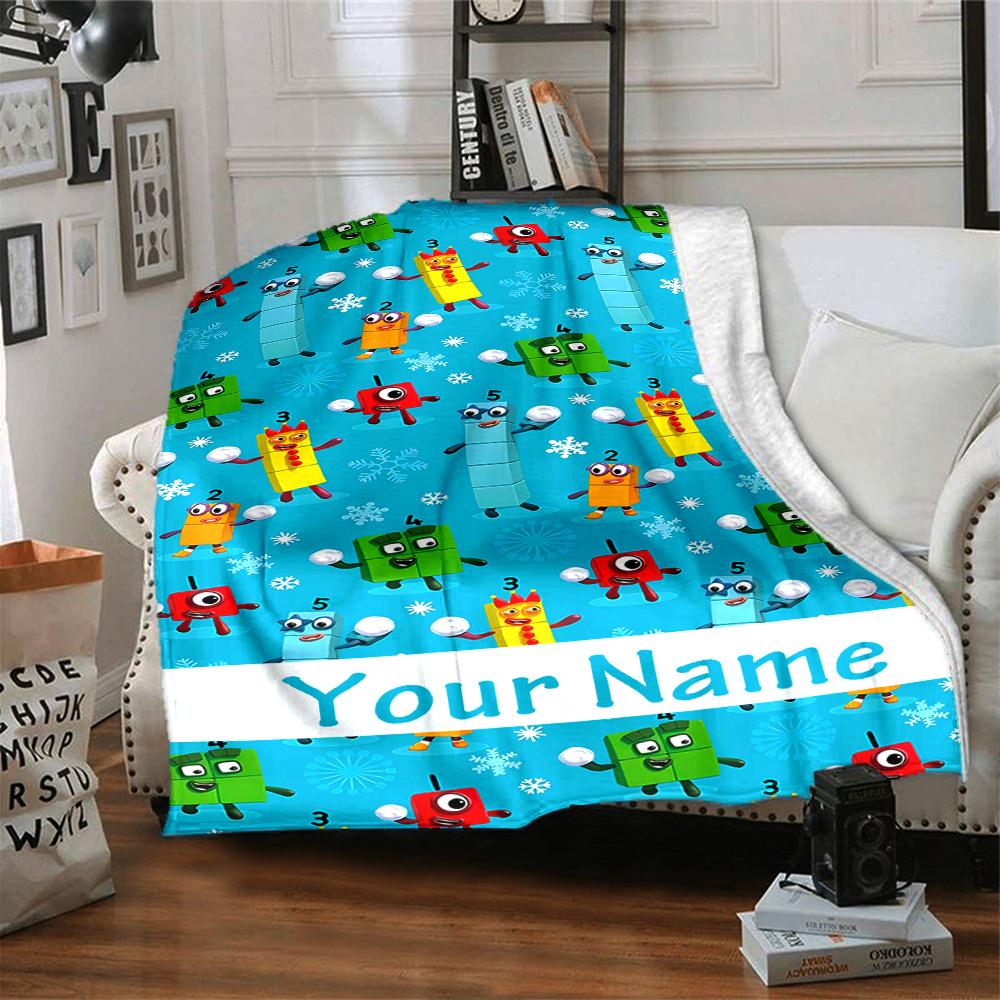Numberblocks Blanket With Customizable Name Comfortable In All Seasons Suitable For Sofas Beds Travel Camping And Office Decoration Perfect Gift For